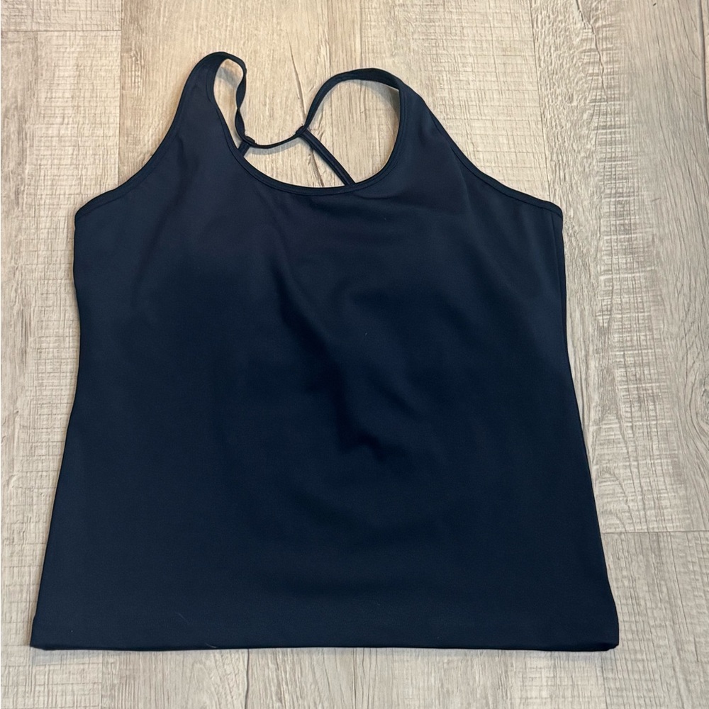 Blue Fitted Sleeveless Backless Tank Top